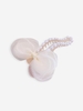 Bowknot Mesh Panel Faux Pearls Hair Clip
