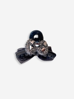 Bowknot Mesh Panel Rhinestones Hair Claw
