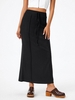 Bowknot Pintuck Maxi Skirt M Black