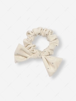 Bowknot Rhinestone Velour Scrunchie