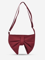 Bowknot Shape Canvas Crossbody Bag
