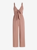 Bowknot Sleeveless Pocket Jumpsuit L Light pink