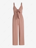 Bowknot Sleeveless Pocket Jumpsuit S Light pink