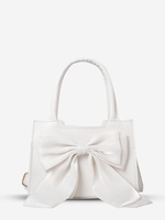 Bowknot Solid Color Zipper Handbag