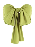 Bowknot Tie Front Crop Tube Top Light green