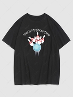 Bowling Ball Printed Crew Neck T-shirt L Black