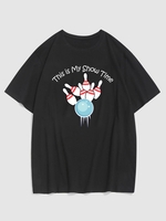 Bowling Ball Printed Crew Neck T-shirt S Black