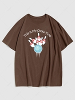 Bowling Ball Printed Crew Neck T-shirt Xl Coffee