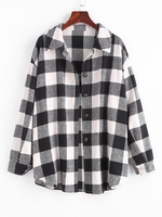 Boyish Checked Wool Blend Coat S Black
