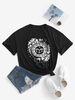 Boyish Floral Sun Print Oversized T-shirt S Black