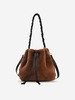 Braided Strap Fluffy Faux Fur Bucket Bag