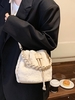 Braided Strap Fluffy Faux Fur Bucket Bag