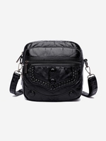 Braided Textured Zippered Crossbody Bag