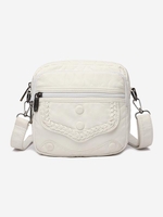 Braided Textured Zippered Crossbody Bag