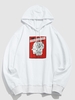 Brain Graphic Print Front Pocket Hoodie M White