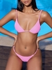 Bralette Thong String Bikini Set L Pink