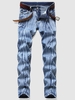 Branch Pattern Light Wash Jeans 36 Blue