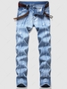 Branch Pattern Light Wash Jeans 36 Light blue