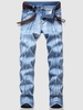 Branch Pattern Light Wash Jeans 38 Light blue