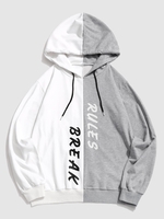 Break Rules Two Tone Panel Hoodie L Light gray