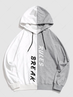 Break Rules Two Tone Panel Hoodie M Light gray