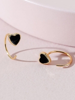 C Shape Heart Earrings