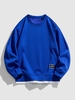 Cable Jacquard Textured Layered Hem Sweatshirt M Blue