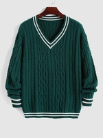 Cable Knit Cricket Sweater M Deep green