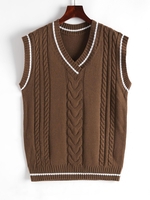 Cable Knit Cricket Sweater Vest Coffee