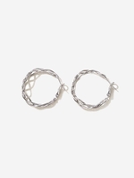 Cable-shaped Circle Hoop Earrings