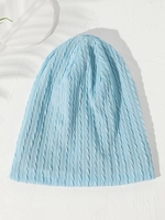 Cable Textured Solid Knit Beanie