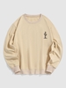 Cactus Print Pullover Sweatshirt Xl Light coffee