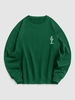 Cactus Print Pullover Sweatshirt Xxl Deep green