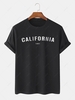 CALIFORNIA Letter Print Short Sleeves T-shirt 2xl Black