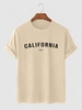 CALIFORNIA Letter Print Short Sleeves T-shirt S Light yellow