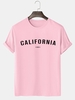 CALIFORNIA Letter Print Short Sleeves T-shirt Xl Light pink