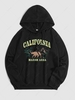CALIFORNIA MARSH AREA Bear Graphic Hoodie L Black
