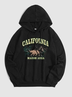 CALIFORNIA MARSH AREA Bear Graphic Hoodie Xxl Black