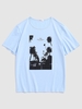 California Palm Tree Graphic Vintage T-shirt 2xl Light blue