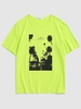 California Palm Tree Graphic Vintage T-shirt M Green