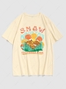 CALIFORNIA PARK Graphic Mountain Pattern T-shirt S Light yellow