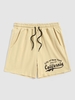 California Print Drawstring Casual Shorts Xl Deep yellow