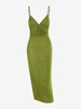 Cami Buttoned Ruched Jersey Slinky Dress S Green
