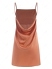 Cami Cowl Back Mini Dress M Light orange