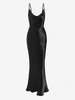 Cami Cowl Front Open Back Silky Maxi Dress S Black