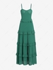 Cami Cupped Maxi Tiered Dress M Deep green