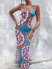 Cami Ethnic Printed Side Slit Midi Dress M Multi a