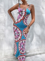Cami Ethnic Printed Side Slit Midi Dress S Multi a