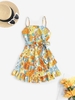 Cami Floral Belted Layered Ruffles Mini Sundress M