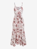 Cami Floral Belted Midi Dress S White